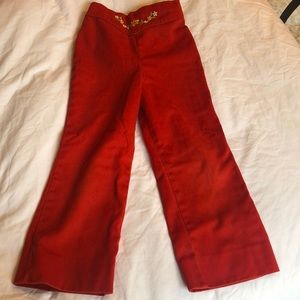 Vintage Garanimals kids red pants with embroidered flowers